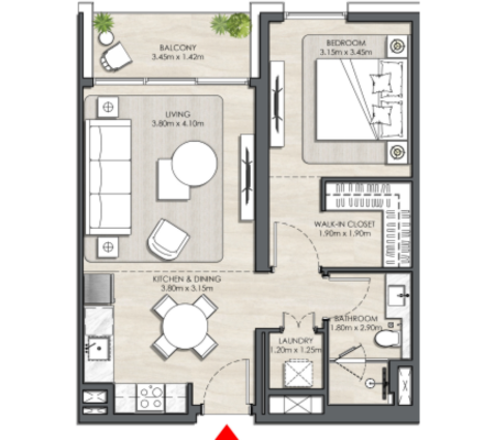 1 BEDROOM TYPE 2