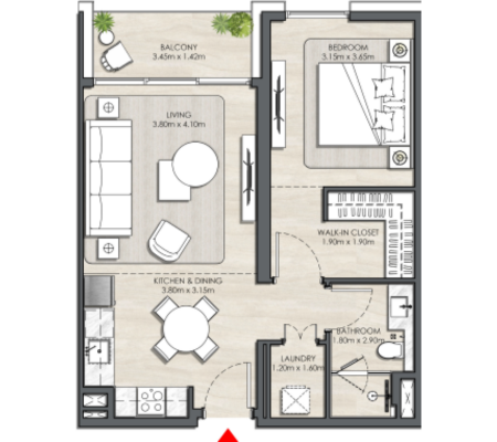 1 BEDROOM TYPE 3