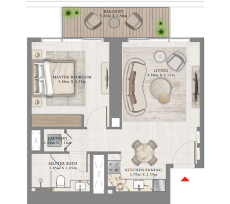 1 BEDROOM unit 4