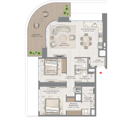 2 BEDROOM unit 01