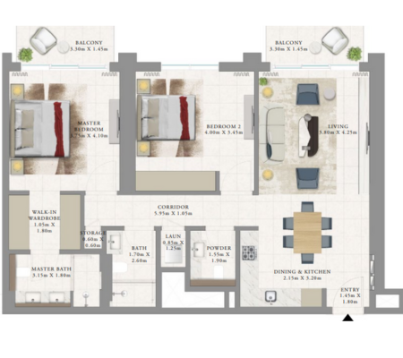 2 BEDROOM unit 2