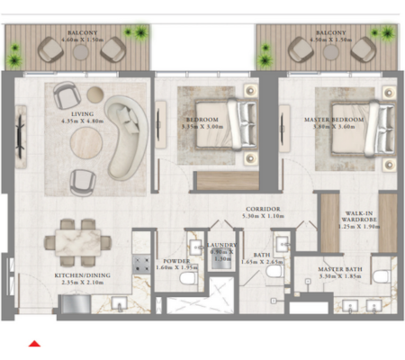 2 BEDROOM unit 6