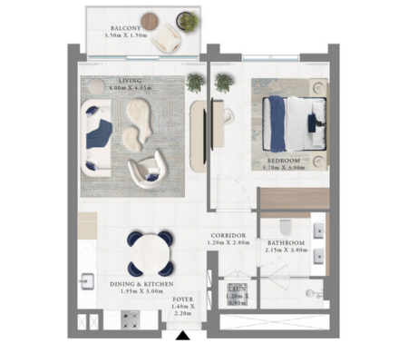 Typical 1-Bedroom Apartment