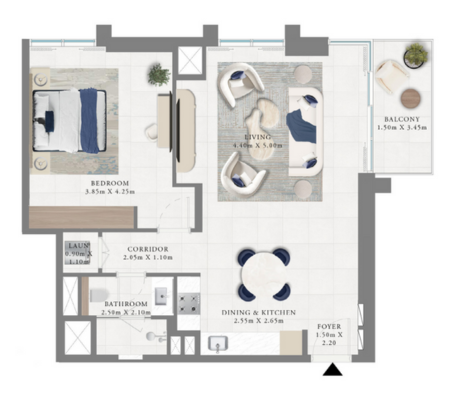 typical 1 bedroom apartment