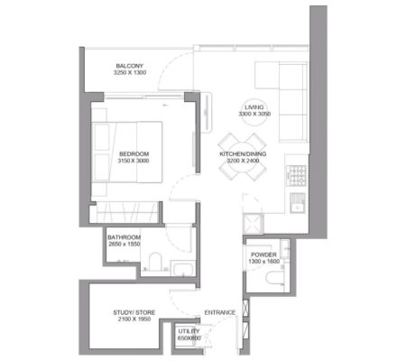 Apartment 1.5 bedroom